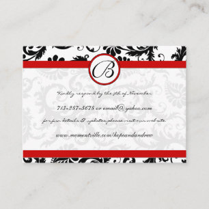 Red Borders Black Damask Response Cards