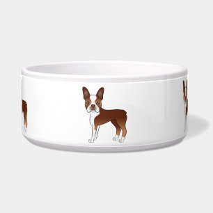 Red Boston Terrier Cute Cartoon Dog Drawings