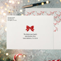 Red Botanical Berries Bow Personalize