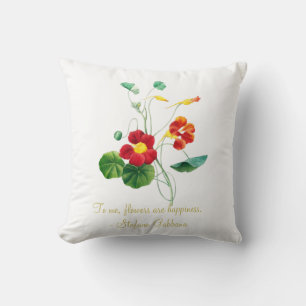 red botanical minimal vintage for her throw pillow