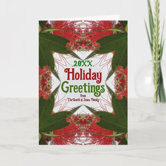 Red Bottlebrush Australian Christmas Holiday Greet (Front)