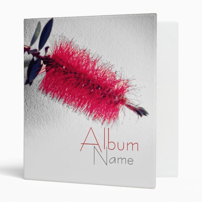 Red Bottlebrush flower Red White Binder (Front/Inside)