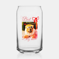 Red bow best dog mom dad photo dog/pet name 