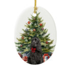 Red Bow Black Cocker Spaniel Dog