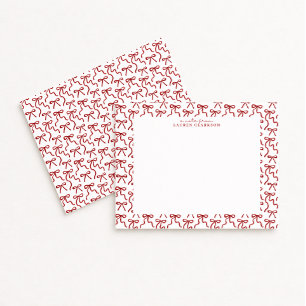 Red Bow Border Valentine's Day Note Card