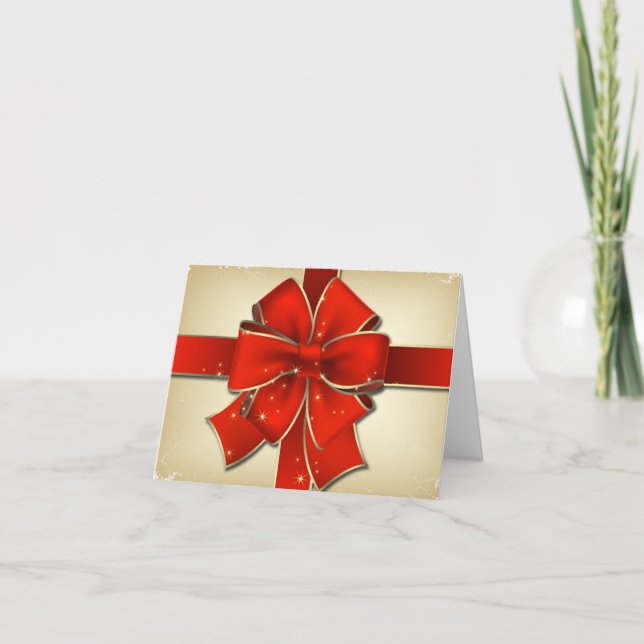 Red Bow Christmas Card (Front)