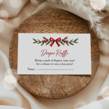 Red Bow Christmas Diaper Raffle