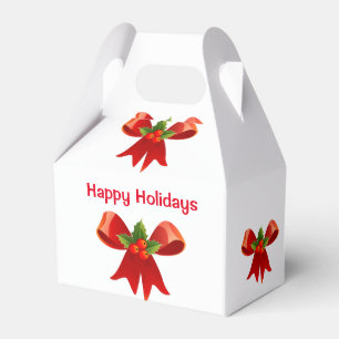 Red Bow Christmas Favour Box