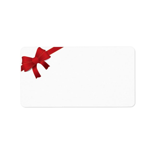 Red Bow Christmas Holiday Label (Front)