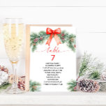 Red Bow Christmas Table Number Seating Chart<br><div class="desc">*** Please enter H137 in the store search to find all matching items *** Or visit our Red Bow Christmas Collection. *** This high-quality design is easy to customize to match your wedding colours, styles and theme. For further customization, please click the "Edit using Design Tool" link and use our...</div>