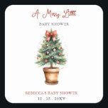Red Bow Christmas Tree Merry Little Baby Shower Square Sticker<br><div class="desc">Celebrate the joy of a new arrival with our Red Bow Christmas Tree Merry Little Gender Neutral Baby Shower Design. Featuring a whimsical red bow Christmas tree and festive holiday elements, this adorable Design is perfect for a seasonal baby shower. Customize with your details to create a charming and joyful...</div>