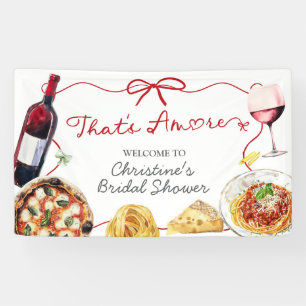 Red Bow Coquette Amore Large Banner Sign