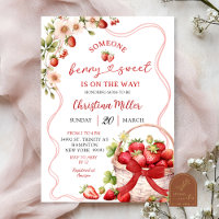 Red Bow Coquette Berry Sweet Baby Shower