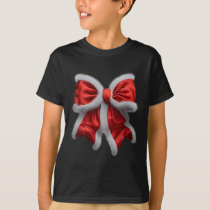 Red Bow Coquette For Christmas Santa Claus Xmas Bo T-Shirt