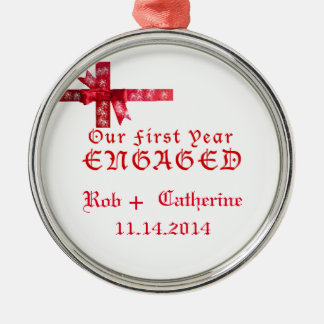 Red Bow Engagement Ornament