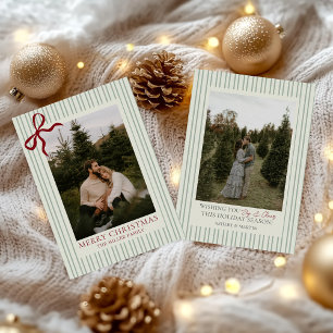 Red Bow Family Photo Christmas Holiday Card 