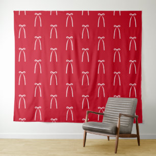 Red Bow Galentine’s Day Photo Backdrop Valentine Tapestry
