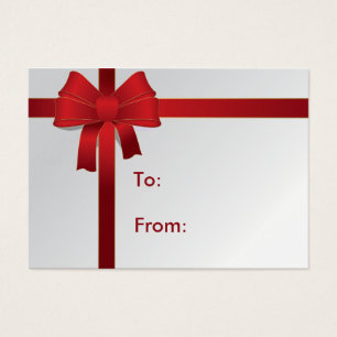 Red Bow Gift Tag