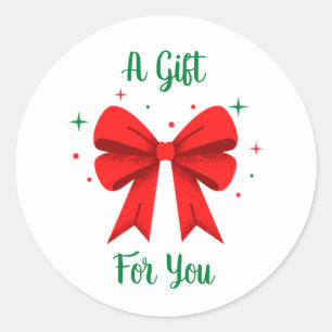 Red Bow Gift Tag