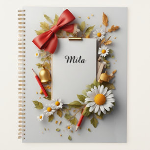Red Bow, Golden Bell, and Decorative Elements Planner
