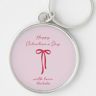 Red Bow Happy Valentine's Day Keychain