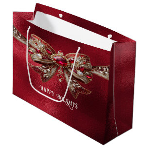 Red Bow Holiday Gift Bag