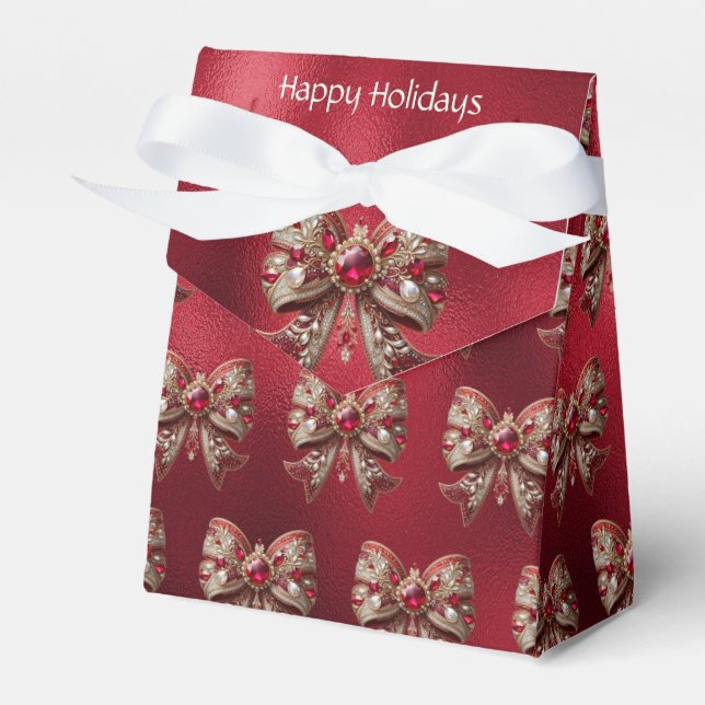 Red Bow Holiday Gift Box (Front Side)