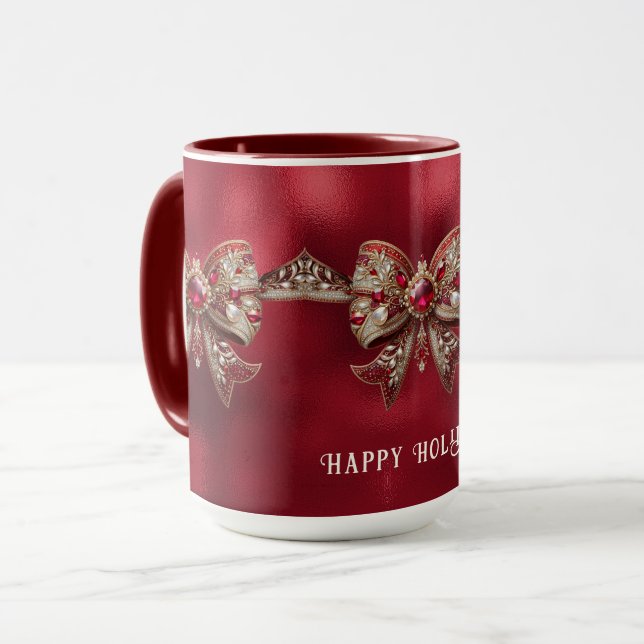 Red Bow Holiday Mug (Front Left)