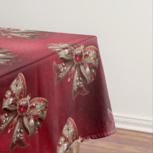 Red Bow Holiday Tablecloth