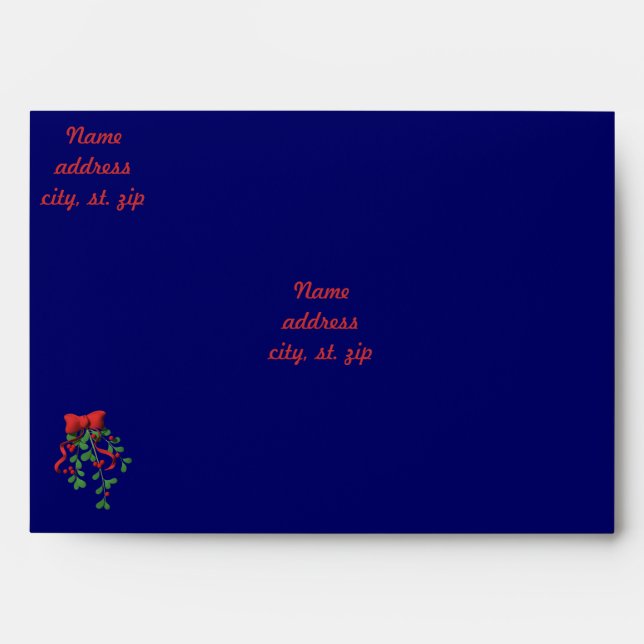 Red Bow & Holly - Envelopes (Front)