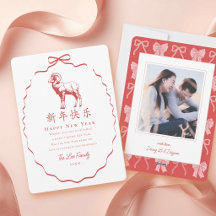 Red Bow Horse Chinese New Year Photo
