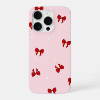 Red bow on pink Phone Case