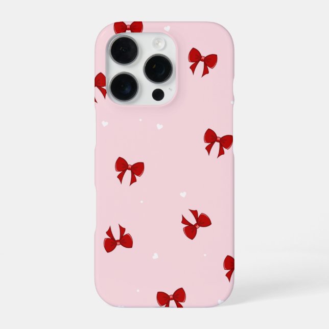 Red bow on pink Phone Case (Back)