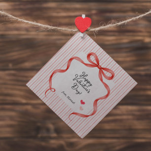 Red Bow   Personalized Valentine’s Day Treat Favour Tags