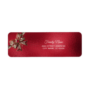 Red Bow Return Address Label