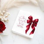 Red Bow She's Tying the Knot Bridal Shower Napkin<br><div class="desc">When it comes to creating a memorable bridal shower, it’s all about the little details that bring the whole celebration together. These “She’s Tying the Knot” red bow napkins are just the perfect touch to add that graceful flair to your event. Featuring a delicate dark red watercolor ribbon, they strike...</div>