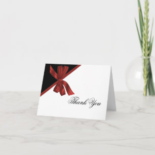 Red Bow Stylish Thank You Card