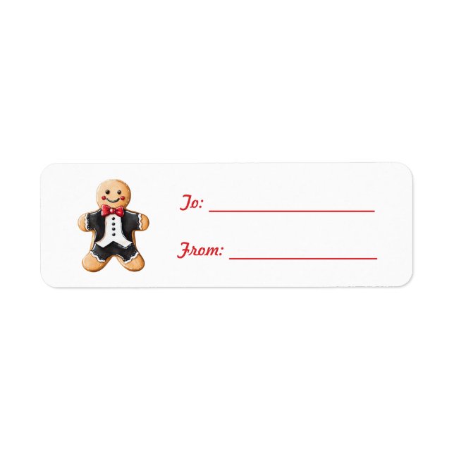 Red Bow Tuxedo Gingerbread Cookie Christmas (Devant)