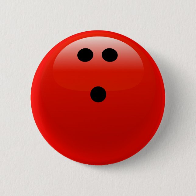 Red Bowling Ball 2 Inch Round Button (Front)