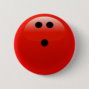 Red Bowling Ball 2 Inch Round Button