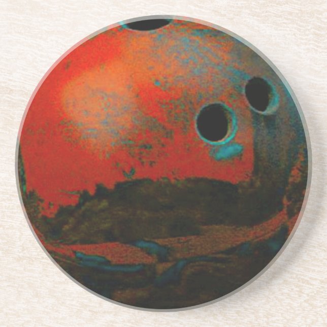 Red Bowling Ball Customize It Coaster (Front)