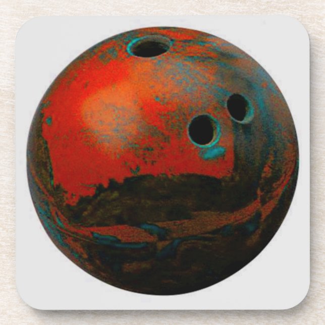 Red Bowling Ball Customize It Coaster (Front)