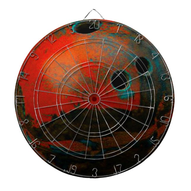 Red Bowling Ball Customize It Dartboard (Front)
