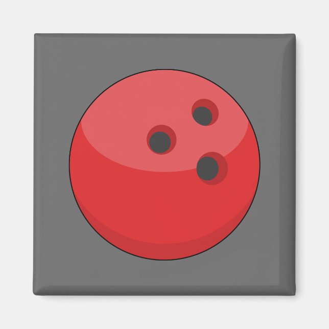 Red Bowling Ball Magnet (Front)