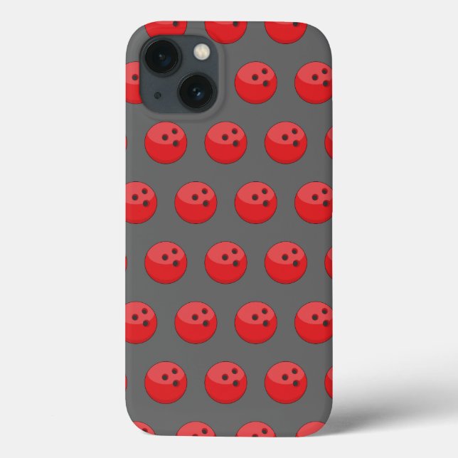 Red Bowling Ball Pattern Case-Mate iPhone Case (Back)