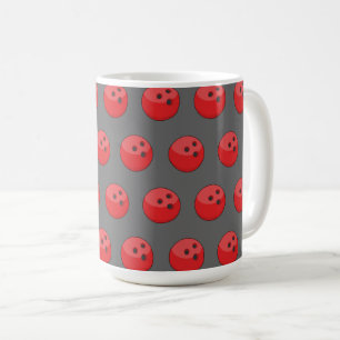 Red Bowling Ball Pattern Coffee Mug