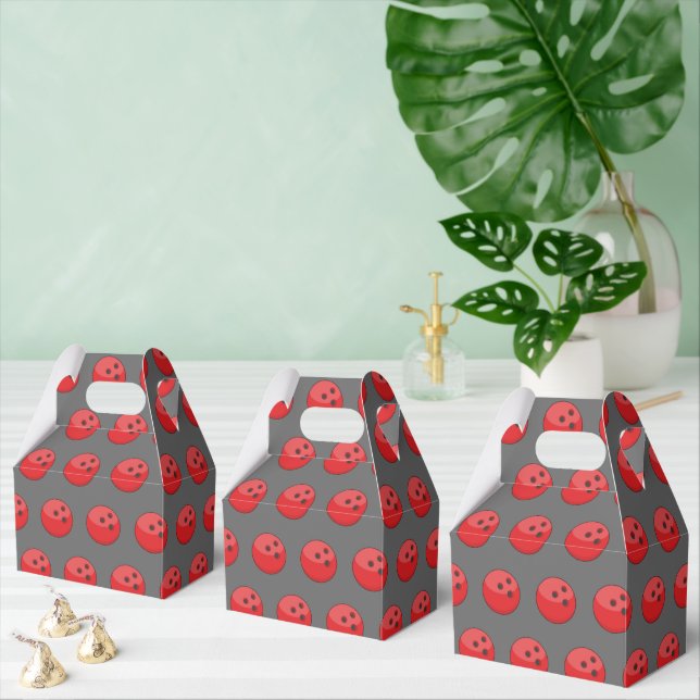 Red Bowling Ball Pattern Favor Box (Multiple)