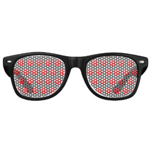 Red Bowling Ball Pattern Retro Sunglasses