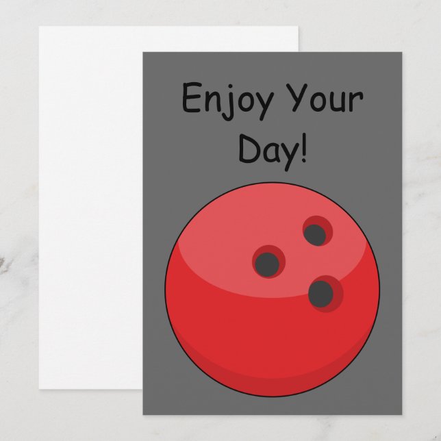 Red Bowling Ball Personalize Holiday Card (Front/Back)