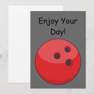 Red Bowling Ball Personalize Holiday Card